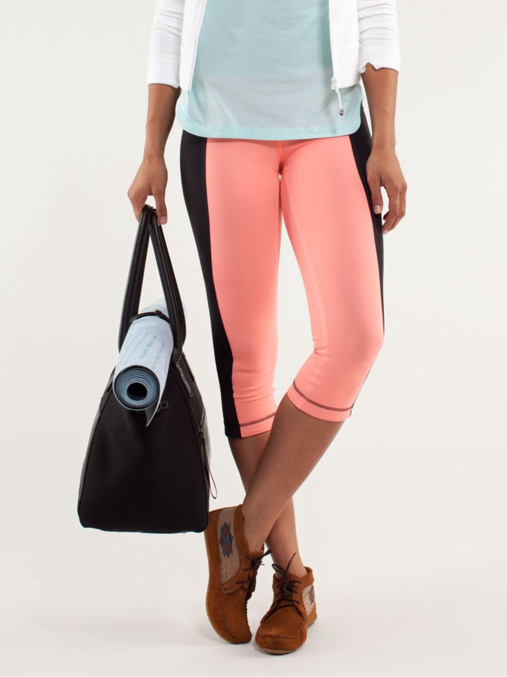 Lululemon Wunder Under Crop Coral/Black